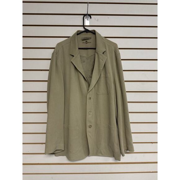 Tommy Bahama Jacket 100% Silk Blazer Men’s XL Unstructured‎ Pockets Tan/Khaki - Picture 1 of 16
